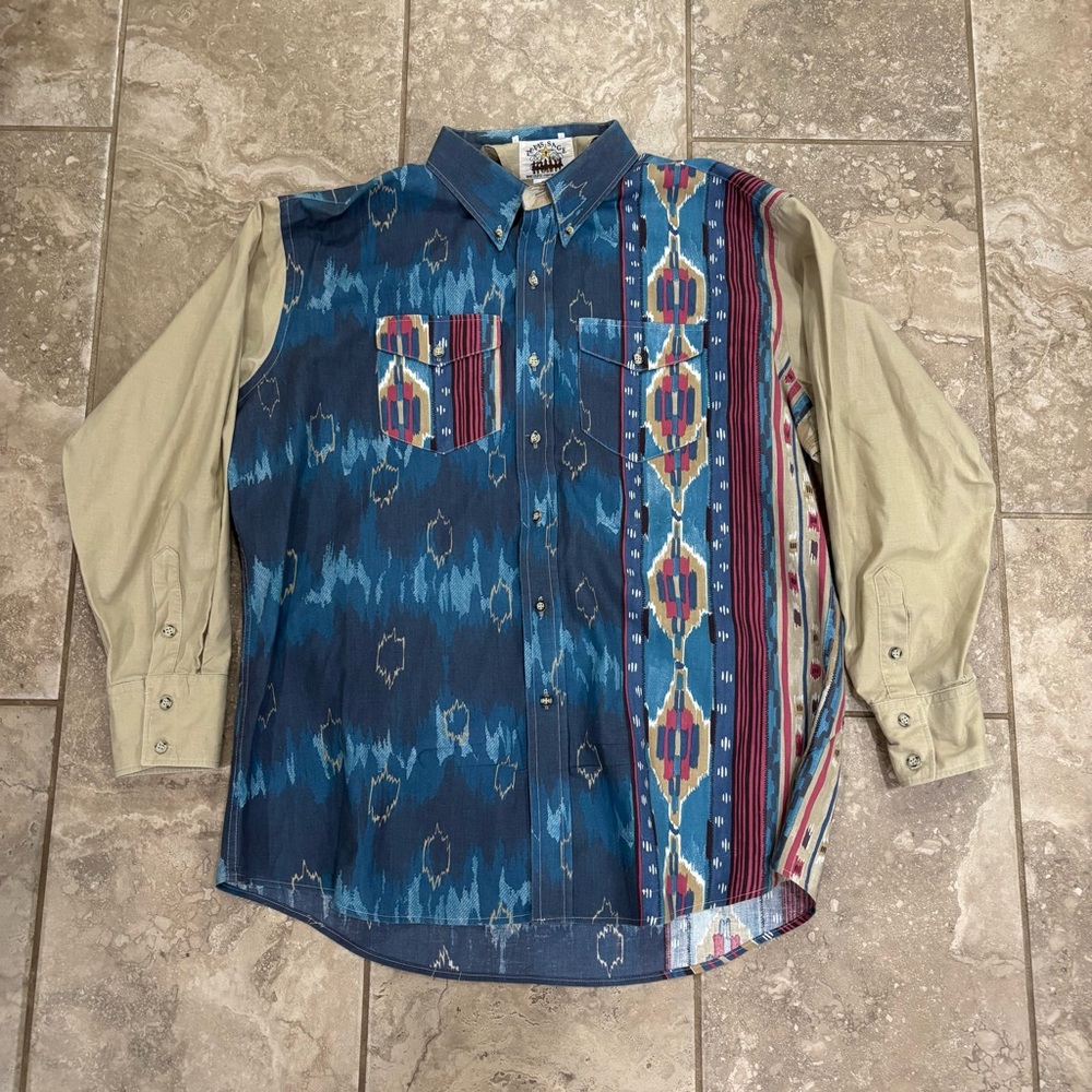 Vintage‎ Texas Sage Western Multicolor Shirt Sz XL